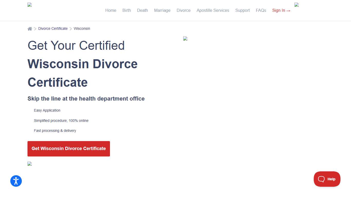 Official Wisconsin Divorce Certificate Get Your Divorce Records